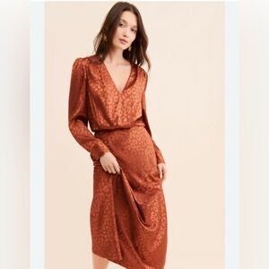 Favorite Daughter X Nuuly Rust Tone on Tone Leopard Print Joan Maxi Dress